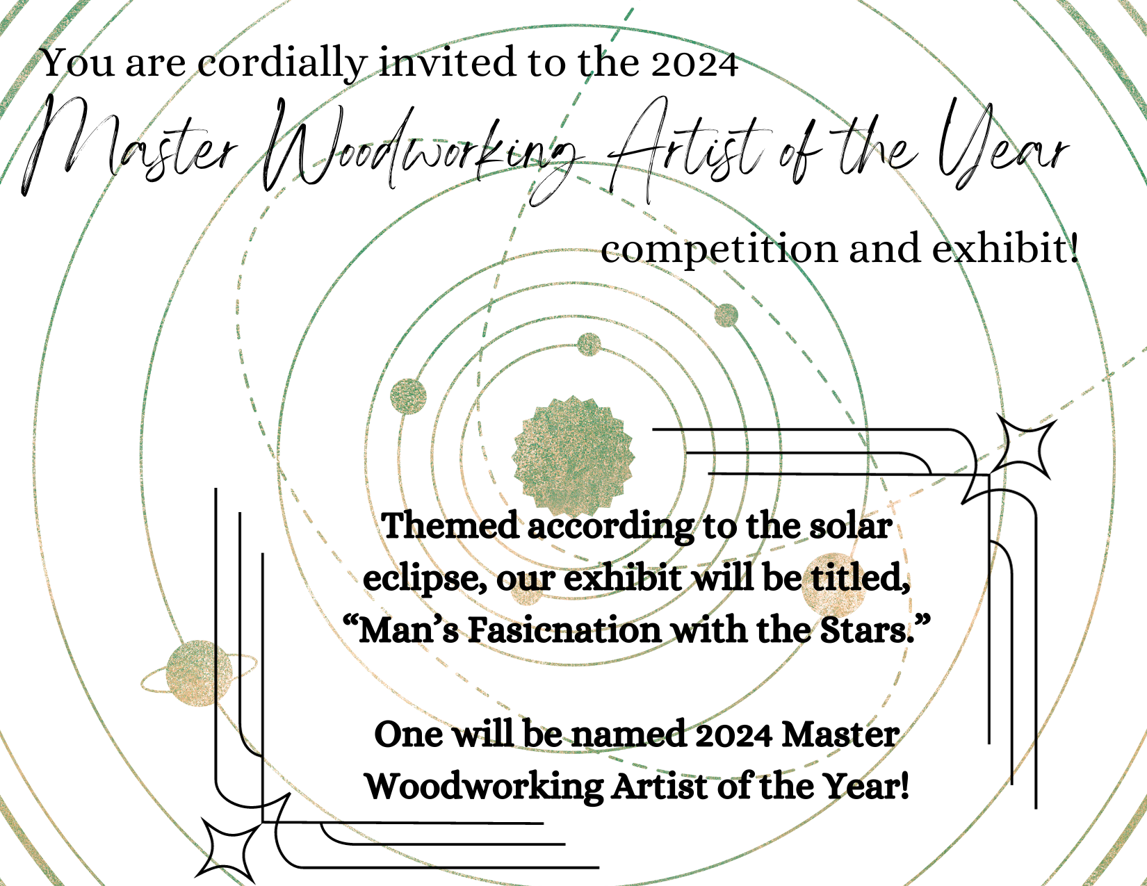 Flyer for master woodworking artist of the year.