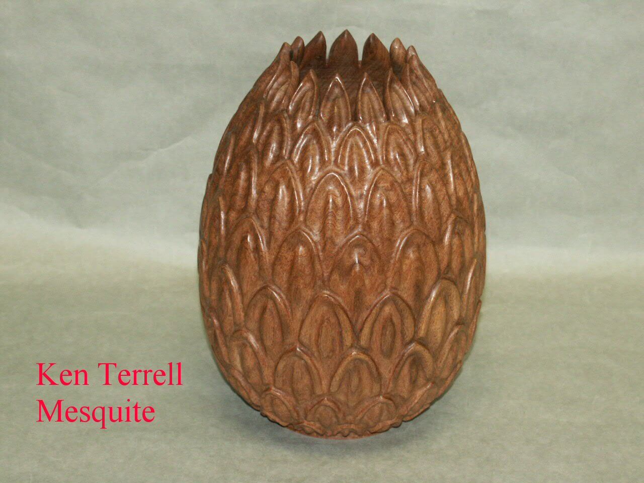 Mesquite pine cone hollow form.