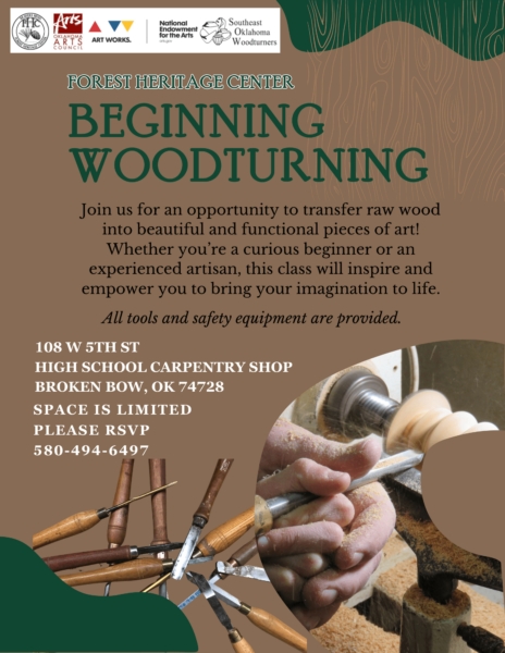 Beginning Woodturning class poster