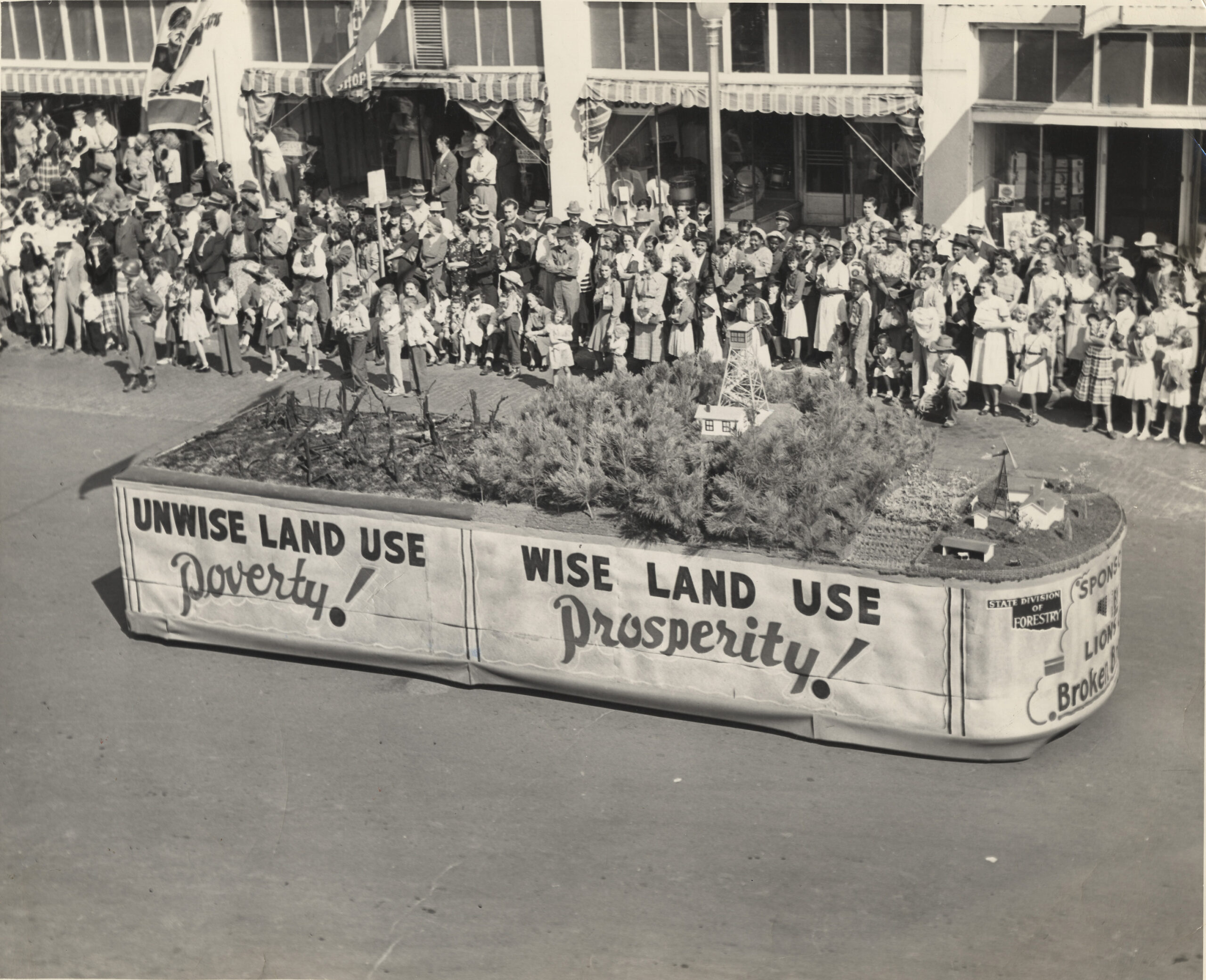 Historical image of Oklahoma Forestry Services parade float