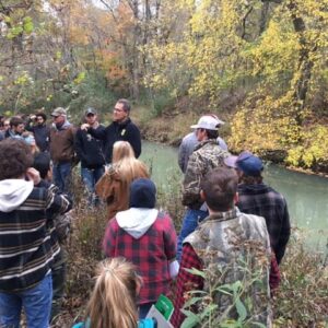 Forester Craig Marquardt leads aspiring forestry students on a tour.